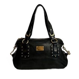 MICHAEL KORS | Black Leather Studded Satchel